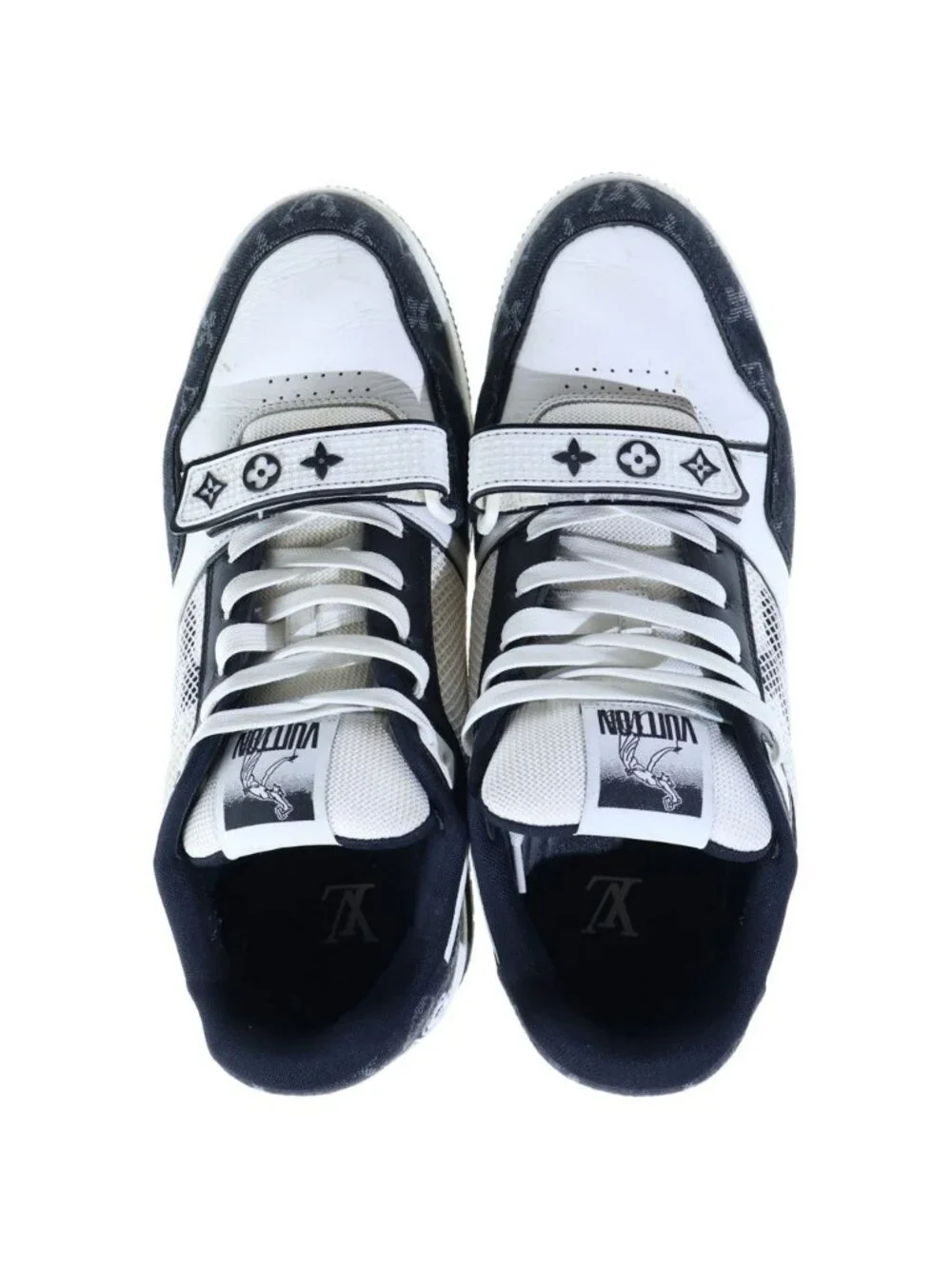 Louis Vuitton LV Trainer Maxi Monogram High Top Sneakers Black White Leather